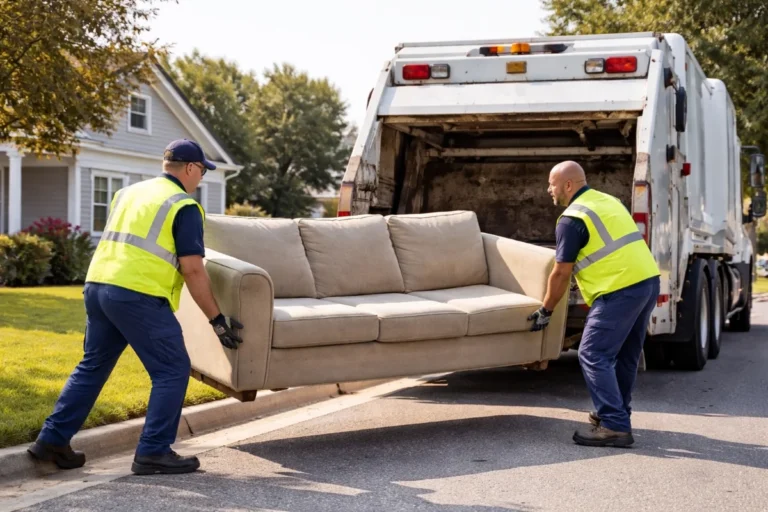 special pick up service removing couch from residential curbside